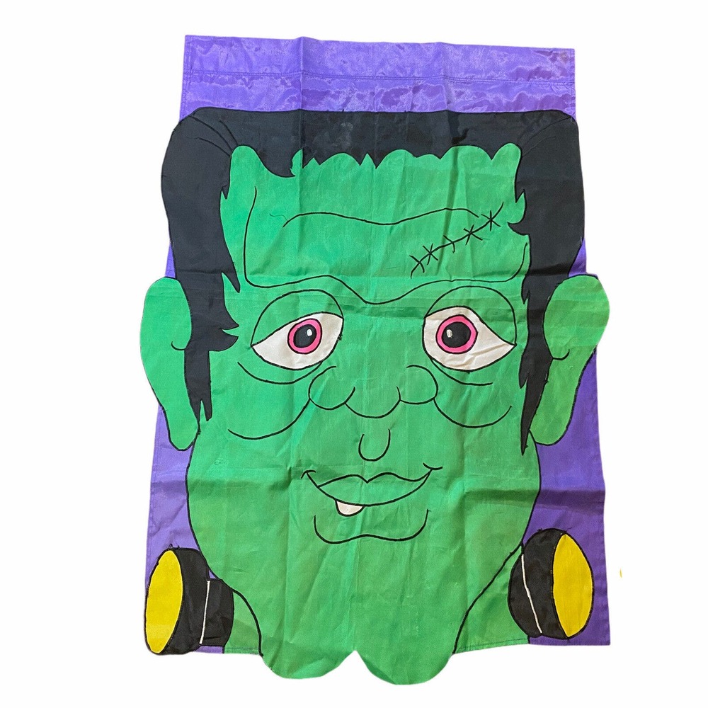Vintage 1996 Yard Flag Frankenstein Four Star International Trading Co Halloween